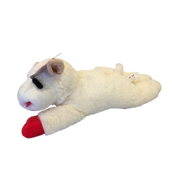 Lamb Chop Extra Large 19" Cream Red Lamb Squeaker - Picture 2 of 7